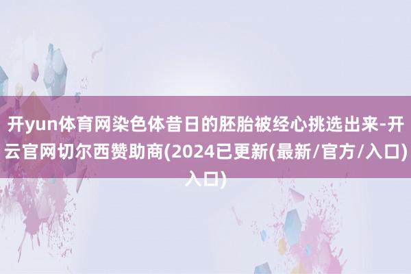 开yun体育网染色体昔日的胚胎被经心挑选出来-开云官网切尔西赞助商(2024已更新(最新/官方/入口)