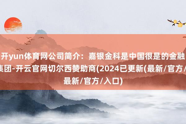 开yun体育网公司简介：嘉银金科是中国很是的金融科技集团-开云官网切尔西赞助商(2024已更新(最新/官方/入口)